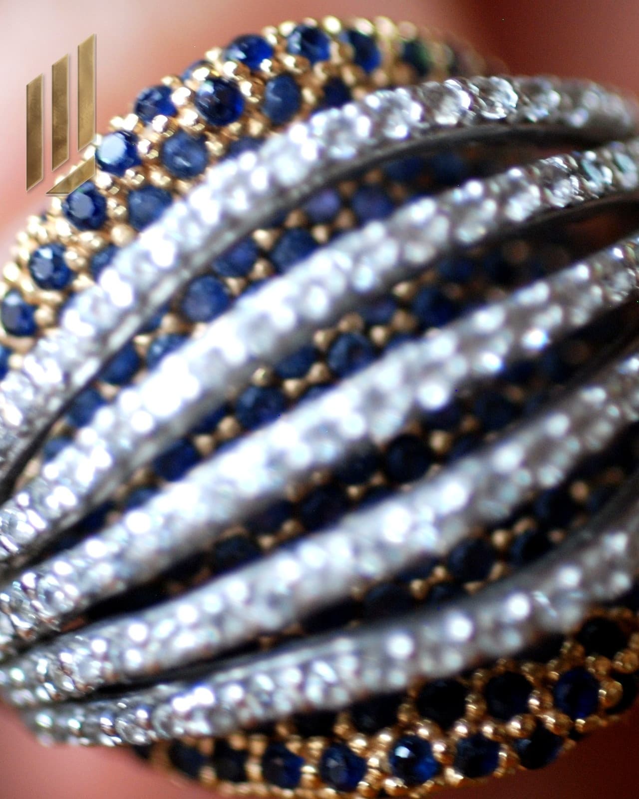 Anillo Lady Doble Aro Zafiro y Diamantes